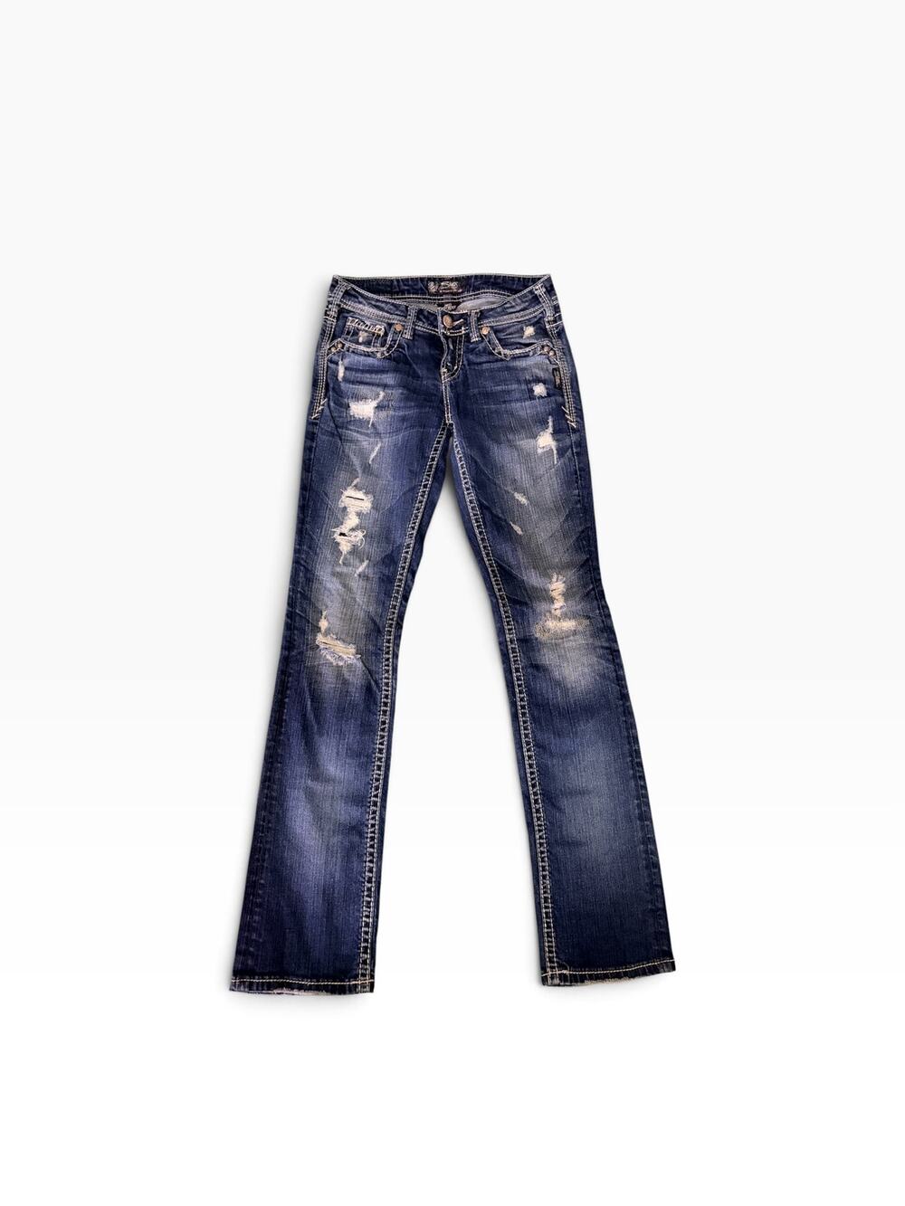 Silver Jeans Co. Thick Stitch Distressed Bootcut Jeans